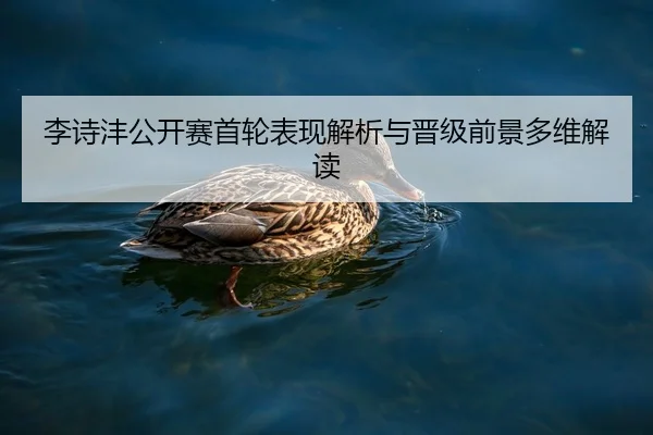 李诗沣公开赛首轮表现解析与晋级前景多维解读